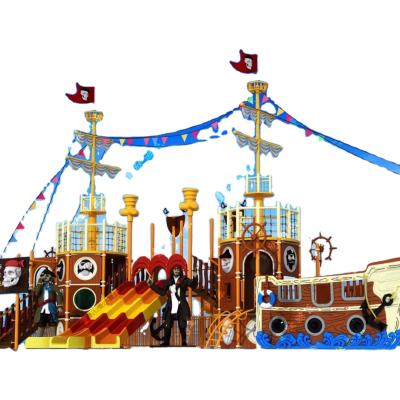 China Open Fiberglass Pirate Ship Park Equipment Fiberglass Slide for sale