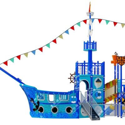 China Fiberglass / Plastic Pirate Ship Water Park Fiberglass Aqua Water Slide For Kids for sale