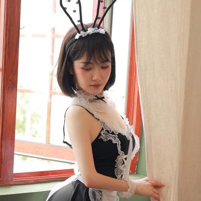 China 100% Polyester Maid Equipment Women Sexy Lingerie Hot Sale Cosplay Waiter Uniform for sale