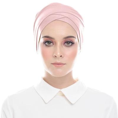 China Wholesale Cotton Female Cross Scarf Muslim Scarf Hat for sale