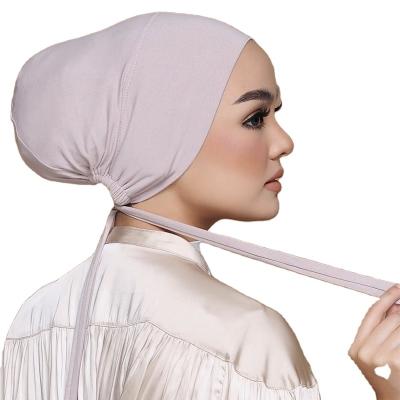 China Wholesale Modal Muslim Elastic Cotton Knitted Tie Vest Back Inner Scarf Breathable Inner Scarf for sale