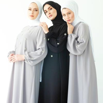 China Hot Wholesale Ice Silkworm Wrinkle Long Modest Women Abaya Islamic Clothing Muslim Dresses For Women for sale