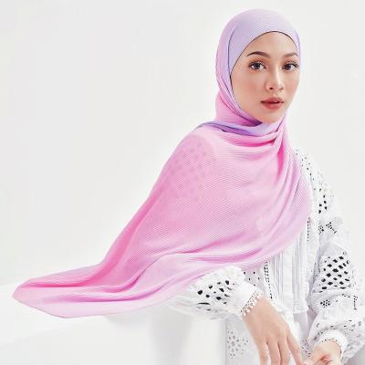 China High Quality Mini Pleated Chiffon Hijab Muslim Chiffon Shawl For Malaysia for sale