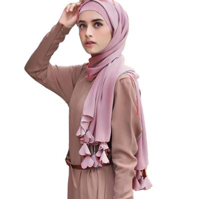 China New Malaysia Chiffon Chiffon Scarf Solid Color Muslim Scarf Silk Scarf Chiffon Scarf for sale