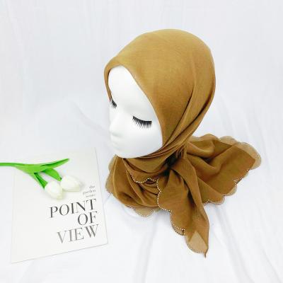 China Malaysian Women's Square Single Cotton Viscous Headscarf Muslim Headscarf for sale