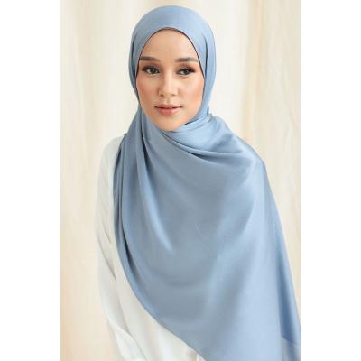 China New Satin Hijab Malaysia Pleated Silk Crepe Shawl Scarf for sale