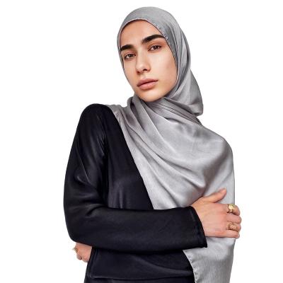 China High Quality Satin Fashion Crepe Pleated Satin Malaysian Scarf Muslim Women's Scarf for sale