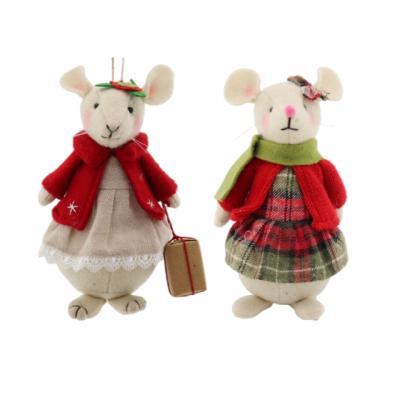 China Christmast Ornament Winter Christmas Plush Toys Cute Christmas Mouse Dolls Ornaments Snow White Elf Toys for sale