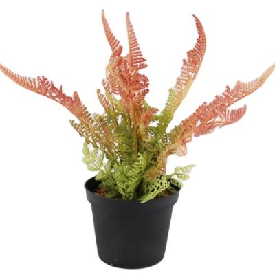 China Artificial Potted Leaf Fern Pot Faux Potted Table Home Decoration Harvest Plants For Home Living Office Table Decor for sale