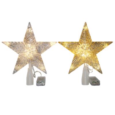 China Christmast Ornament Maker Creative Christmas Treetop Star With Led Star Lights Christmas Tree Topper for sale