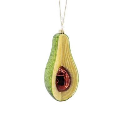 China Blown Glass Banana Ornaments 2022 Christmas Banana Ornament Green Avocado Simulation Fruit Statue Glass Crafts for sale