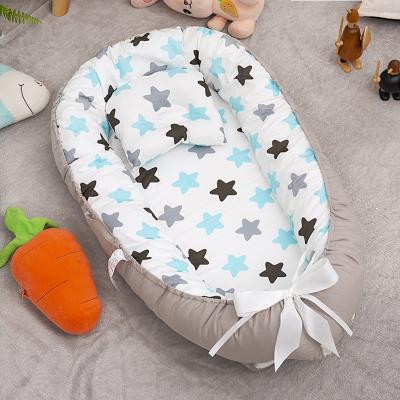 China High Quality Pophorn Baby Crib Positioner Modern Kids Floor Attached To Parents Bench Around Baby Crib Bed for sale