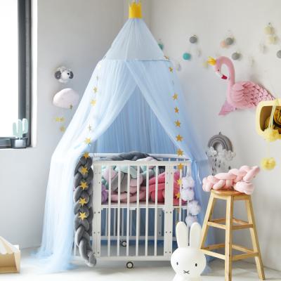 China Folded Pophorn 7 Slices Newborn Folding Hanging Aluminum Slice Mosquito Net Princess Profile Wind Mosquito Net Dome Home Decoration for sale