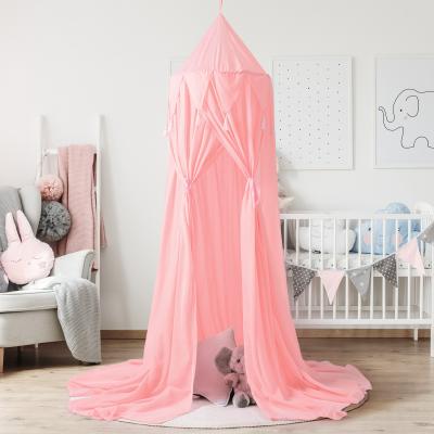 China Folded Pophorn Single Canopy Summer Brand Tent Mosquito Net Luxury Baby Push In Pink Chiffon Mosquito Net for sale