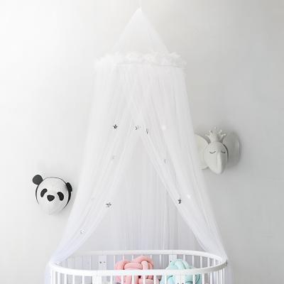 China Pophorn Summer Nyloon Folded Round Baby Mosquito Net Kids Pophorn Window Loose Screen Crib with Mosquito Net for sale