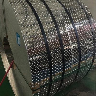 China 5 Bars Diamond Pattern Aluminum Tread Plate 1050 1060 Embossed Aluminum Plate H22 H24 3003 for sale