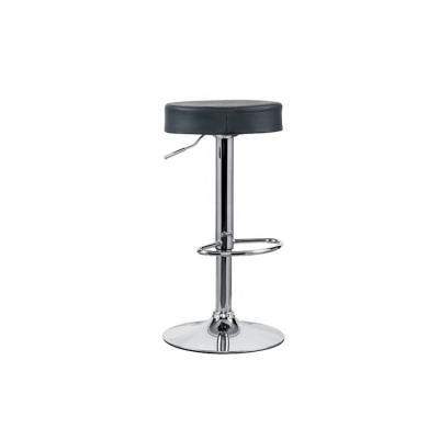 China Comfortable Eco-Friendly Swivel Round Backless Black PU Leather Bar Stool for sale