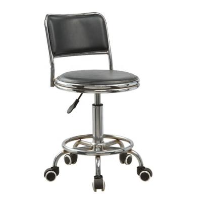 China Eco-friendly luxury PU cover bar stool cafe bar chair with wheels for sale