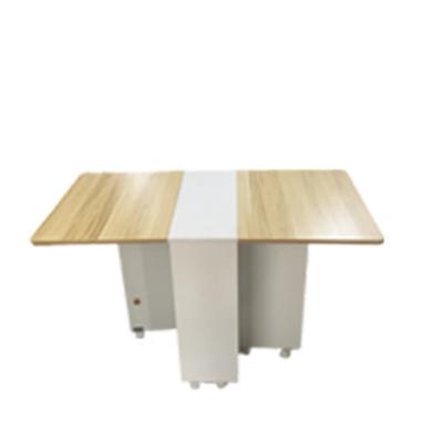 China Modern Foldable Dining/Craft Tables for Small Apartments Double Sides Connect Small Folding Wooden Dining Table for sale