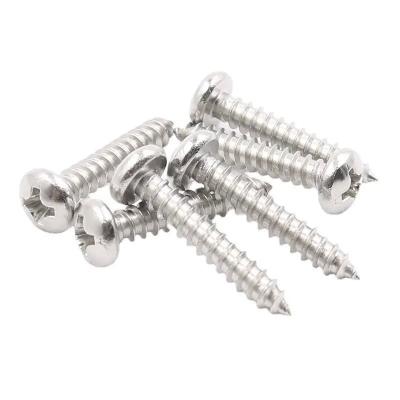 China 304 316 Stainless Steel Screw Drive Pan Head Sharp Point Self Tapping Screw For Metal for sale