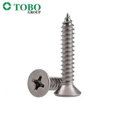 China Carbon Steel Wood Screws Flat Head Zinc Plated M2 / M3 / M4 / M5 / M6 Self Tapping Screw Din7983 for sale