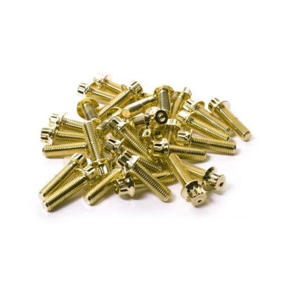 China M7*32 M7*24 Grade 10.9 Alloy Steel Gold Plain 12 Point Flange Bolt Titanium Split Rim Bolts For BBS for sale