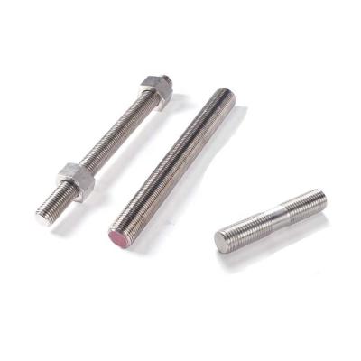 China Full Body Or Reduced Shank 304 Stainless Steel Double End Threaded Rod Bar Stud Screw Bolt And Nut 3/8 for sale