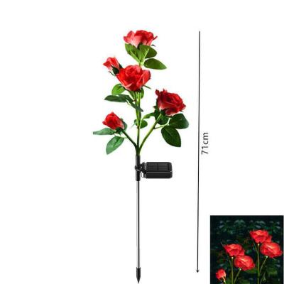 China Home Solar Pink Waterproof Outdoor Yard Lamp Lawn Lamp Garden 5 LED Lamp Flowers Decorative Night Light for sale