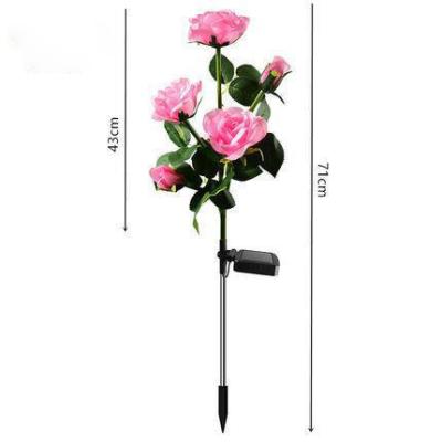 China Multicolor Solar Garden Garden Outdoor Decorative Landscape LED Mounted Lamp Solar Pink Rose Lamp for sale