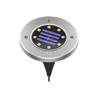 China Garden Factory Selling Waterproof 8 LED Garden Landscape Lighting Stainless Steel Solar Inground Lamp for sale