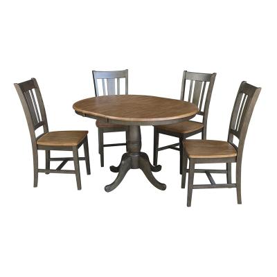 China 2022 Modern High Quality Wooden Dining Table Sets With 1Table And 4 Chairs for sale