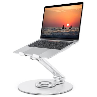 China (Height)Adjustable Adjustable Laptop Stand with 360 Rotating Ergonomic Base OMOTON Laptop Riser for Collaboration Work Dual Rotary Axis Fully Fold for sale