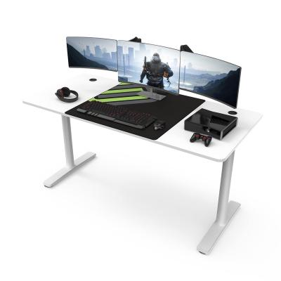 China Other ErgonomicWhite Computer Gaming Desk I Shaped Desk With Free Mouse Pad Computer Workstation For Home Office Gaming Working for sale