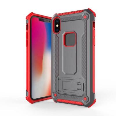 China Creative Shockproof 2 in 1 Full Cover Shockproof Magnetic PC TPU Armor Holder Bracket Case For Super iPhone for sale