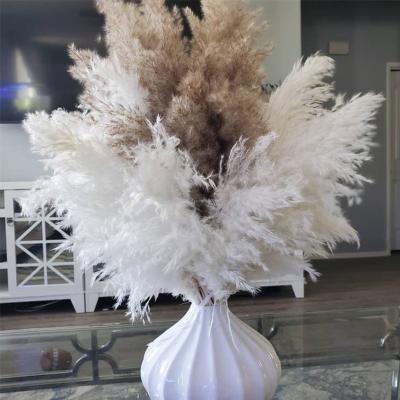 China Wholesale Soft Primary Color Flower Stipe Flower PU Reed Bag Bouquet Art Home Living Decoration Simple Dry Natural Home Decor for sale