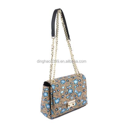 China Fashion Unique Wholesale Cork Paper Cork Portugal Single Shoulder Bag/Customized Durable Cork Women Bag/Girl Cork Paper Chain Bags for sale