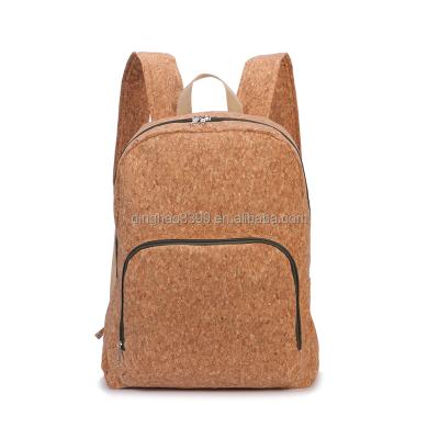 China Latest lightweight preppy style waterproof foldable cork bagpack/soft custom logo cork Portugal backpack/large empty cork paper schoolbag for sale