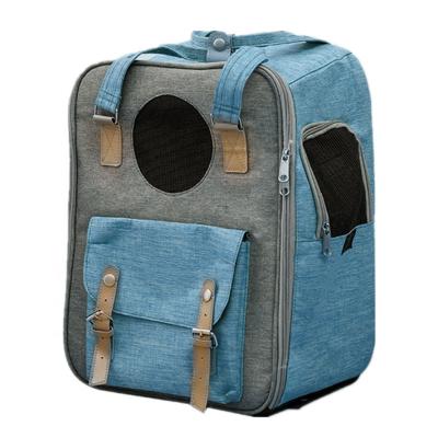 China Wholesale Manufacturer Breathable Folding Canvas Pet Backpack For Dogs And Cats for sale