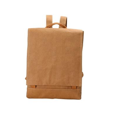 China Reusable Classic England Style Kraft Paper Bag Waterproof Knapsack Recycle Vintage Kraft Paper Bag for sale