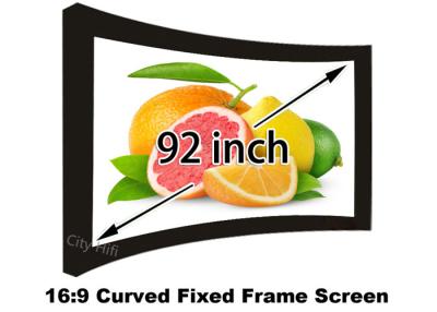 China Widescreen 92'' 1140 x 2030mm Curved Projection Screen Support Ultra HD 4K for sale