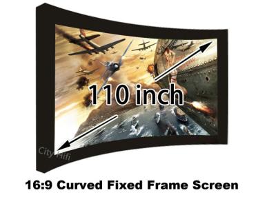 China 3D Wall Mount Home Theatre Screens , 110 inch Projection Screen 15 Curved Degree for sale