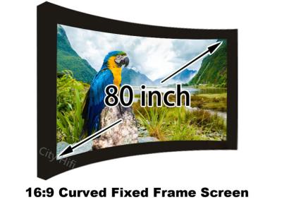 China La pantalla de proyección blanca del proyector 3D de Matt del brillo 80 pulgadas curvó las pantallas del soporte de la pared del capítulo fijo en venta