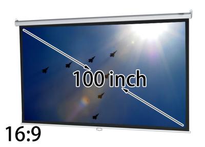 China Fast Fold 100'' 16 x 9 Widescreen Manual Projection Screen School Display for sale