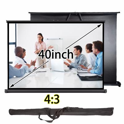 China Table Desk Front Manual Projection Screen 40 Inch 4x3 Ratio For Meeting Office for sale