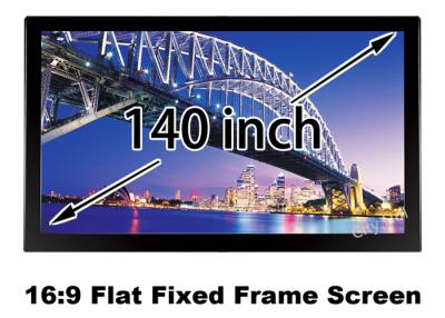 China 3D 140 Inch Front Flat Projection Screen HDTV Format Fixed Frame for sale