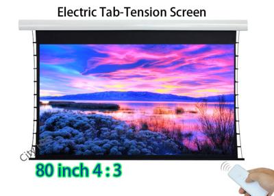 China Flat 80 Inch Hd Projector Screen , Tab Tension Wall Mount Projector Screen for sale