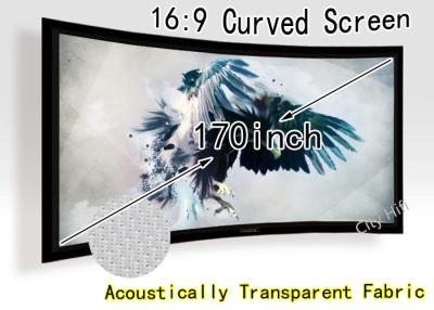 China Multimedia 170 Inch Curved Projector Screen For Hd Home Theatre Projectors  for sale