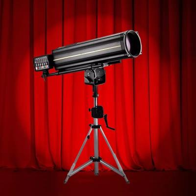 China 2022 Hot Selling Stage Motor Zoom Long Lens 350W LED Follow Spot Light For Wedding Conference Room for sale