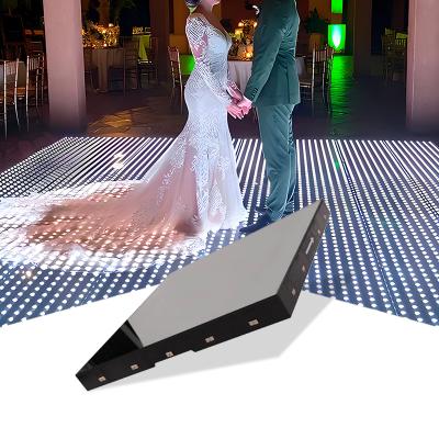 China DJ Show New RGB 3IN1 Wireless Easy Clean Shining Glass LED Dance Floor Mirror Wedding Light for sale