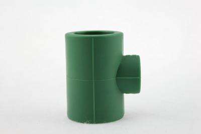 China Green Plastic PPR Pipe Fitting Of Reducing Tee / Threaded Unequal Tee for sale